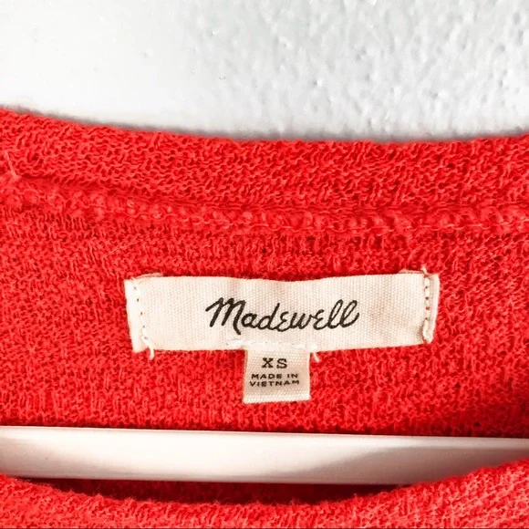 Madewell red side tie short sleeve shirt size extra small - Picture 5 of 6